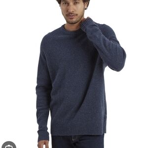 Patagonia Men's Heathered Navy Crewneck Lambswool XL Sweater Like New